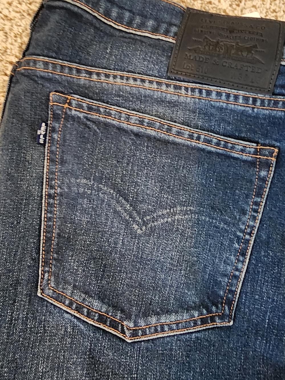 Levi’s Premium🔷️BLUE Tab Big "E" 510 Jeans Dark. Indie Sleaze Retro RARE Y2K 🔥